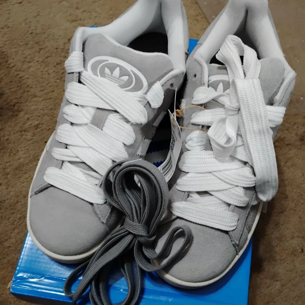 Adidas Campus Shoe Gray/White Men's 6/Women's 7 NWT - Picture 1 of 8